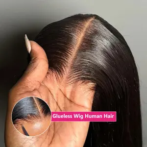 Bling Hair 30 32Inch Easy To Wear Glueless Straight Human Hair Wig 6x4 Lace Closure Wig PrePlucked Hairline Pre Cut 5x5 Human Hair Wigs For Women