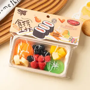 Funny Simulation Food Fidgets Toys Sushi Fruit Mochi Squishy Sensory Toy for Kids Adults TPR Squeeze Stress Relief Abreact Toy Food Squishy