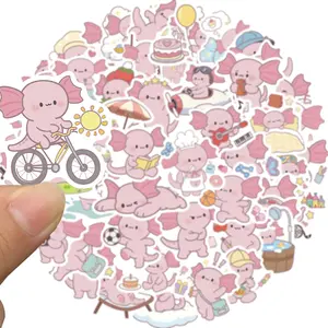 50pcs Salamander Stickers, Axolotl Sticker, Kids Teens Adults Cute Cartoon Animals Decals, Kawaii Axolotls Sticker for Decor