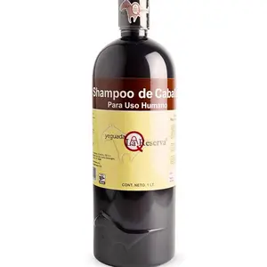 Shampoo de Caballo Negro (1 liter Bottle) For Strong, Healthy And Beautiful Hair (For Dark to Black Colored Hair) Made in Mexico Yeguada La Reserva