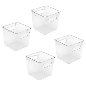Sorbus 4 Pack Square Plastic Organizing Bins Sorbus 4 Pack Square Plastic Organizing Bins