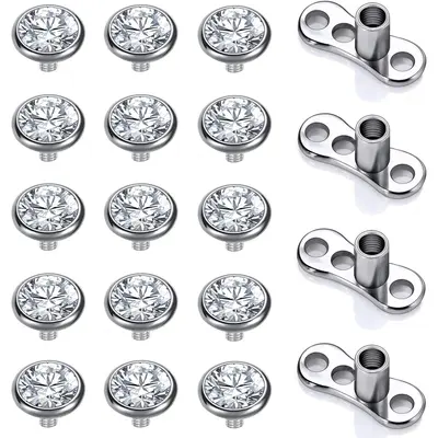 thumbnail image 2 of 14G 4mm Flat Star Dermal Anchor Top – Anodized 316L Surgical Steel 2 of 6