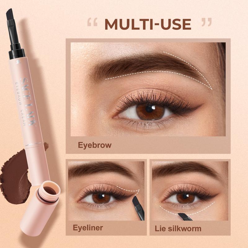 SACE LADY Eyebrow Cream,Long Lasting & Waterproof Tinted Gel Corrector with Brush 2 in 1 Eye Makeup, Pigmented Intense Brow Color Powder Cream