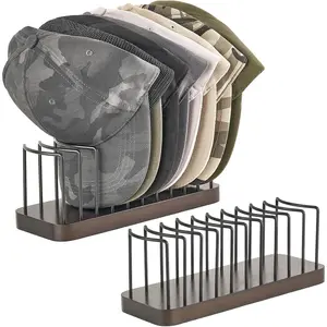 Hat Organizer for Baseball Caps, Set of 2 Hat Holder for 20 Baseball Caps, Tabletop Hat Rack Stand Hat Storage Display Baseball Cap Organizer for Desk Closet Shelf Dresser