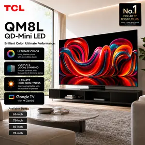 TCL QM8L Series 65‘’-98‘’ | SQD-Mini-LED QLED Smart TV | 2026 Model | 144Hz | Ultimate Color Brightness & Contrast | Google AI Bang & Olufsen | Voice Control Gaming Streaming Television outdoorfun