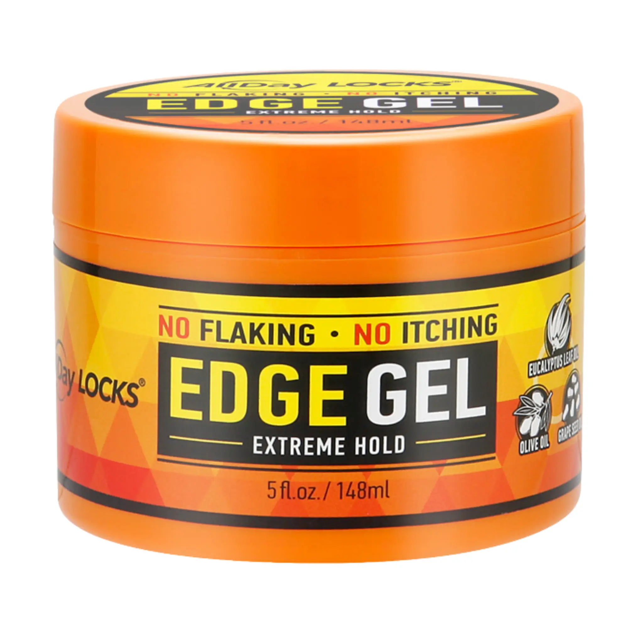 AllDay LOCKS Edge Gel (5 oz) | Extreme Hold, Moisturizing Edge Control Smoother | Eucalyptus, Rosemary, Olive Oil | No Frizz, Flakes, or Grease | Sleek 'n Slay Edge & Baby Hairs | 5 oz