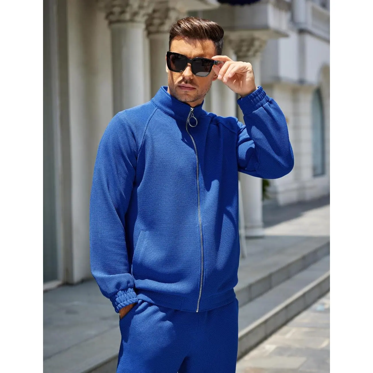 COOFANDY Men's 2-Piece Casual Fit Tracksuit Outfit - Full-Zip Streetwear, Stylish Athletic Jogging Suit Set, Streetwear Tracksuit, Stylish Tracksuit