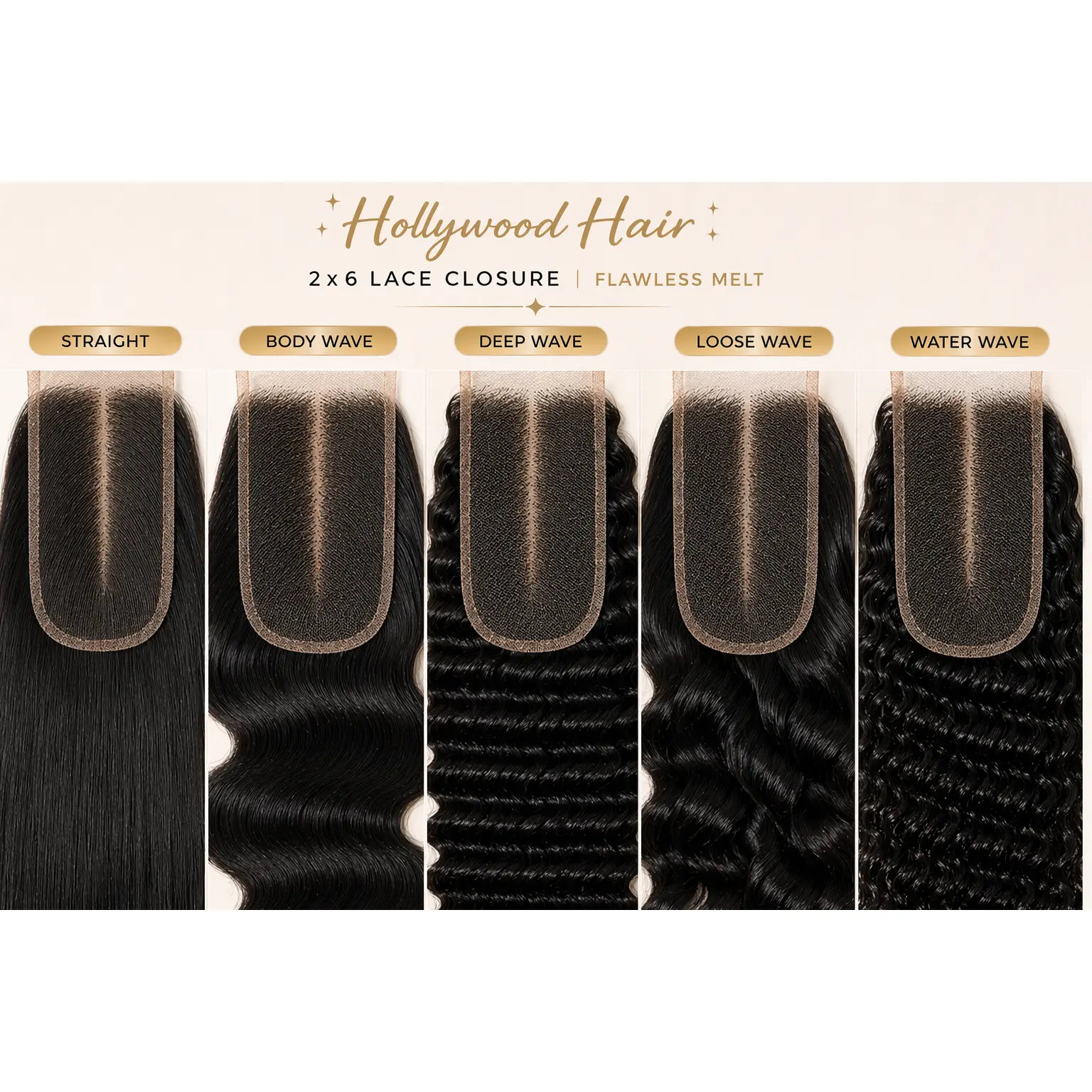 HD Lace 2x6 Closures ~Gold/Silver Collection | Human Hair