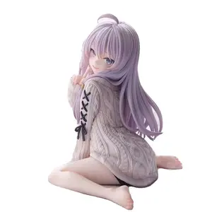 1/7 Scale Irene from Witch's Journey Sitting Sweater Dress Anime Figure, Back-Sitting Beauty Girl Statue, Collectible Model Toys for Home Decor, Home Supplies Fans