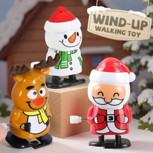 Cute Clockwork Toys, Cartoon Santa Claus Snowman Deer Automatic Walking Clockwork Toys, Festival Decorations Small Gifts