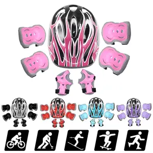 7 Piece Sports Protective Gear Knee Elbow Wrist Guards Set Elbow Brace