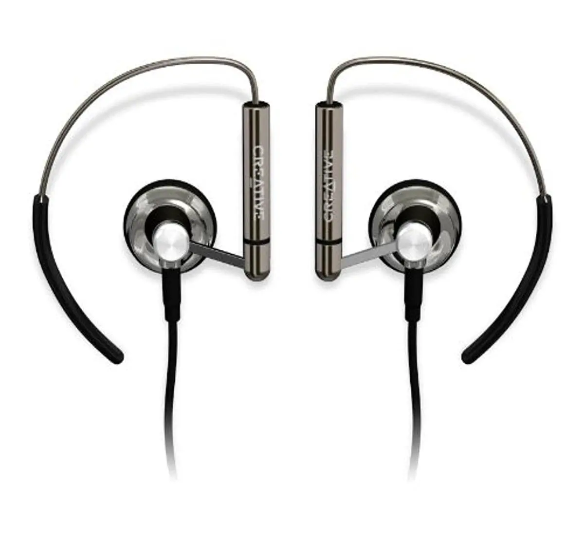 Creative Aurvana Air Open Ear Audiophile Earphones Balanced Armature Drivers Flexnium Shape Memory Ear Hooks Hi-Fi Stereo Wired Headphones 3.5mm Jack Lightweight Ergonomic Design Premium Audio Earbuds With Carrying Case Foam Covers