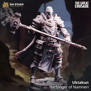 Uktakun - Harbinger of Namneri 3D-Printed Resin Miniature, Collectible DM Stash Home Decor Statue, 3D-Printed Resin Miniatures, Collectible Miniatures