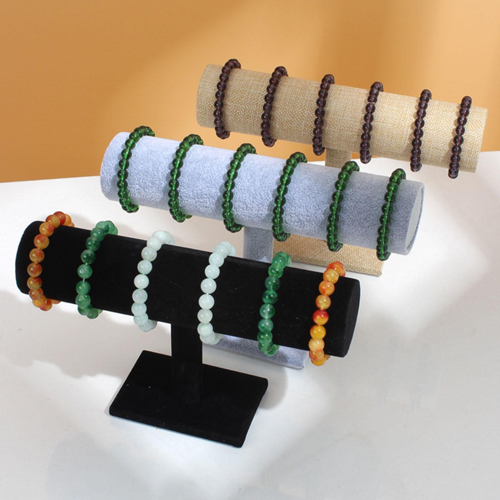 Portable Hard Wooden Bracelet Chain T-Bar Rack Jewelry Display Stand for Bangle Watch Necklace Home Organization Holder Showcase Portable Hard Wooden Bracelet Chain T-Bar Rack Jewelry Display Stand for Bangle Watch Necklace Home Organization Holder Showcase