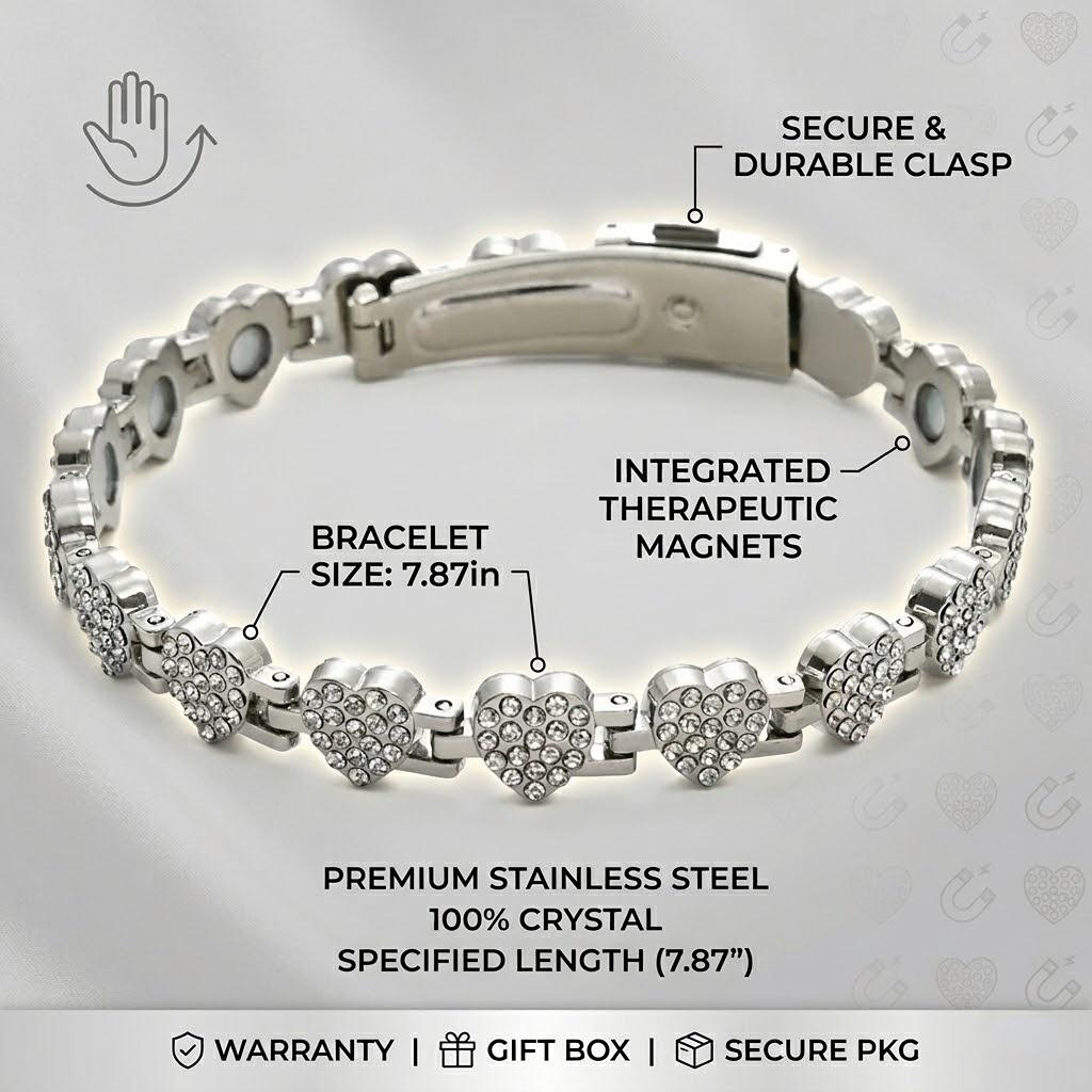 Pure Copper Magnetic Bracelet for Women Adjustable Copper Bracelet with Strong Magnets & CZ Charm Sparkling Jewelry Gift