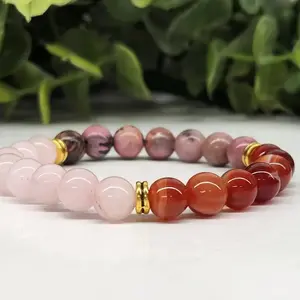 Self Love - Rose Quartz/Banded Carnelian/Rhodonite 8mm