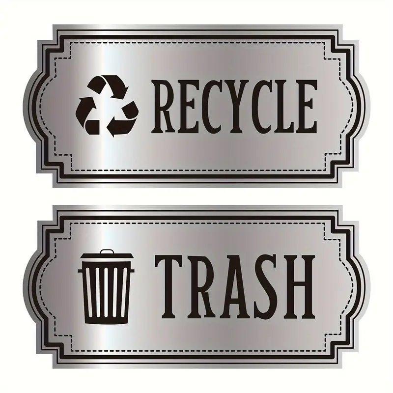 Trash Box Lettering Recycle Trash Lettering Sign, 2 Counts/set Waterproof & Weather ...