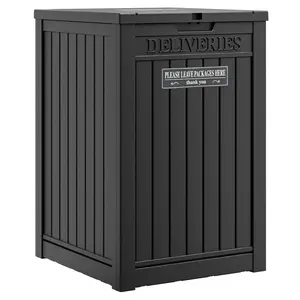 Delivery box for courier packages, outdoor storage box with a lockable lid, suitable for the porch and secure package storage, weather-resistant design, available in three colors—ideal as a holiday gift.