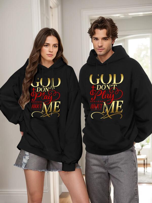 Cotton Tops "God Don't Play About Me" Inspirational Faith Sweatshirt T-Shirt Hoodie Christ Christian Tops for Men Women Unisex