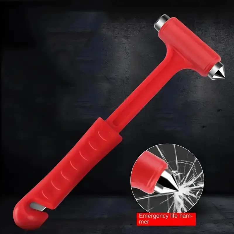 Long Handle Safety Seatbelt Cutter Hammer, Durable Metal Emergency Escape Tool for Cars Trucks Buses Suvs, Car Rescue Equipment