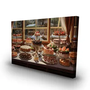 212 MAIN Brown Contemporary 24x36 in. Canvas Feast Print Artwork - Warm Tones, Kitchen Home Decor, Ideal Gift for Home Enthusiasts