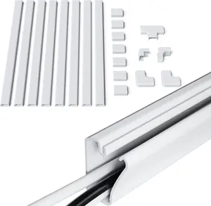 ECHOGEAR Cord Cover Raceway Kit - Peel & Stick Channel with 10' of Cable Hiders - Includes Connector Pack to Customize Your Cable Management