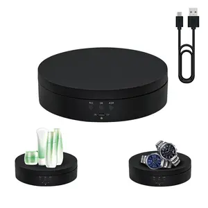 Mcbazel 360 Degree Rotating Display Stand, 5.4 Inches Electric Rotating Turntable with Low Noise for Jewelry/Photography Products/Watch/Cup and ect. Black- Maximum Load (3kg)