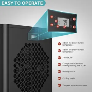 16000BTU Energy Efficient Pool Heat Pump Heater & Cooler For Above Ground Pools Fast Installation Swimming pool heat pump