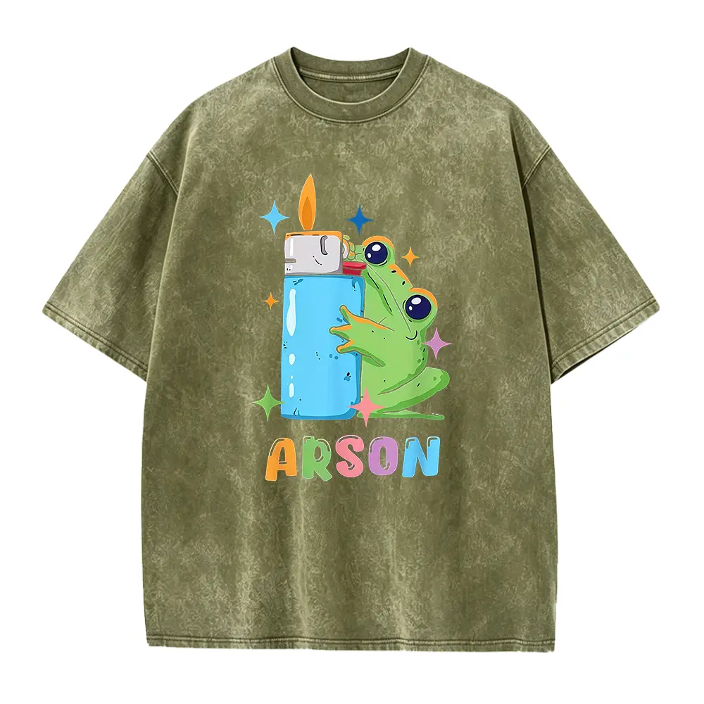 Men'S Funny Arson Frog Matchstick and Flames Graphic T-Shirt | Soft Breathable Black Tee with Pyro Comic Design, Costume Outfit (S-XXXL) - Perfect Gift for Dark Humor Fans and Comedy Lovers, PLUS SIZE