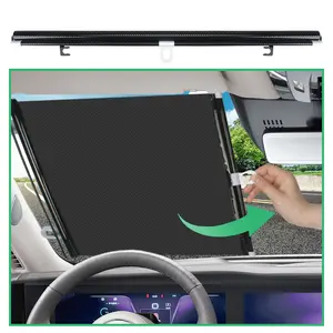 Automatic retractable sunshade for car, 58*125 black polka dot Automatic retractable sunshade for car, 58*125 black polka dot