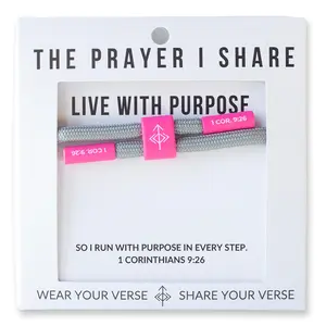 The Prayer I Share Live With Purpose 1 Corinthians 9:26 Unisex Bible Verse Bracelet Adjustable Waterproof Stackable Faith Wear Jewelry