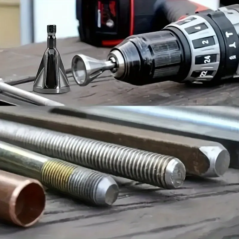 2Pcs Chamfer Deburring Cutters, Edge Trimming Scrapers for Electric Drills. Compact professional metal finishing tools for grinding, trimming & deburring, fit most drill chucks.