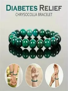 Natural Stone Chrysocolla Healing Bracelet for Men & Women, Round Beaded Design, Perfect Gift Jewelry, Stress Relief, Relieve Stress & Enhance Well-Being