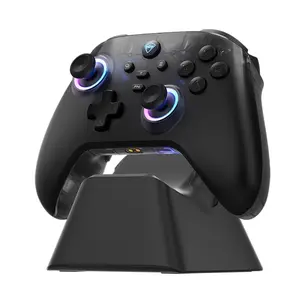 G3V2  Controller for Pc//Ios/Android, Hall Effect Joysticks, RGB Lighting Gaming Controller,2 Programmable Buttons,1000mah  With  Station, Black
