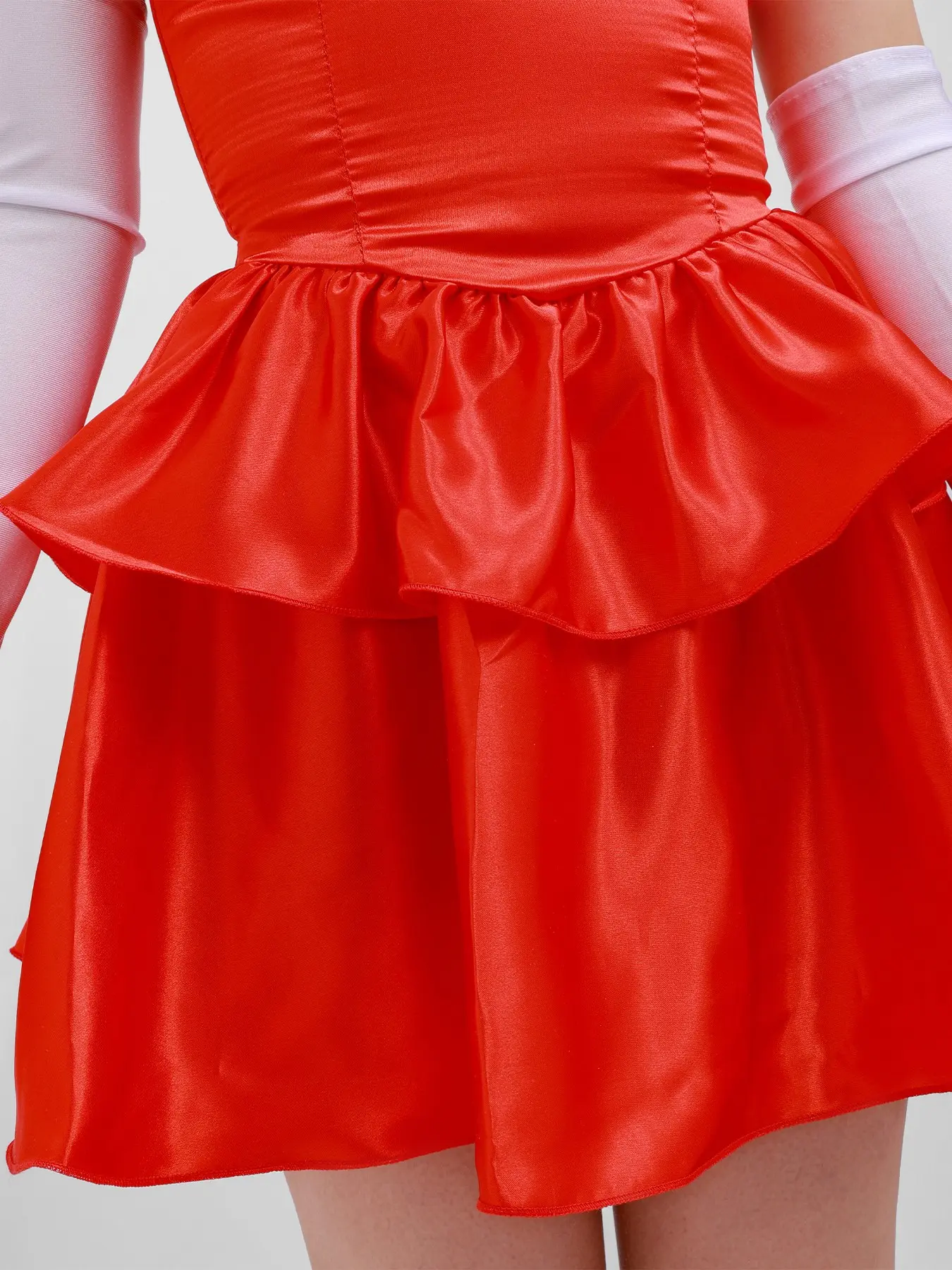 mima red dress Women Mima Costume- Red Strapless Tube Dress with Headband with Thigh-High Stockings and Gloves Perfect Blue Cosplay