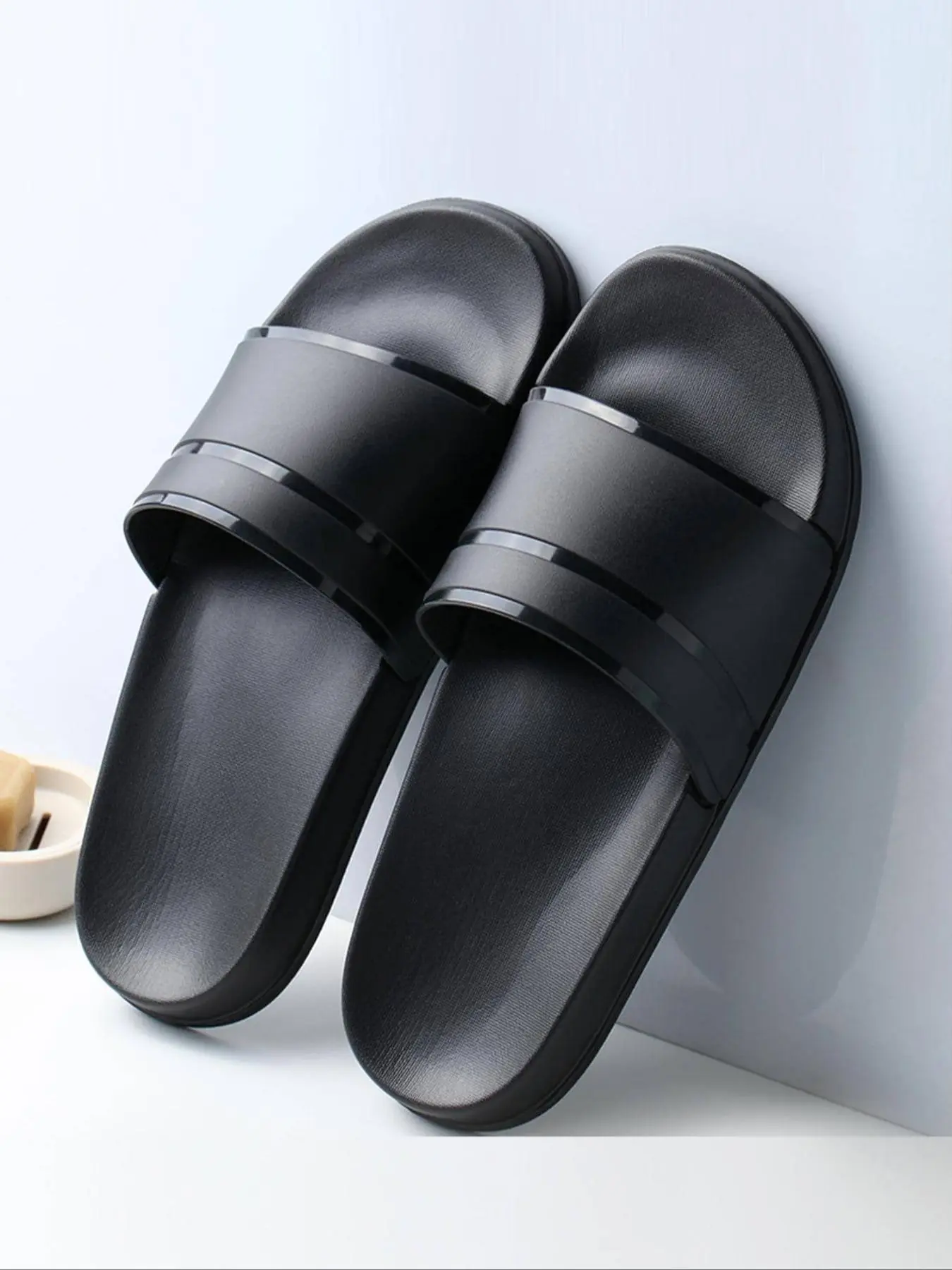 Men's Solid Color Sports Slide, Casual Comfortable Non-slip Slippers for Indoor Outdoor Wear, Soft Comfortable Sports Slippers for Daily Wear, Lightweight Slipper, Casual Slipper Shoes, Anti slip slippers, Non Slip Slides