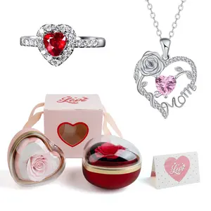 Mother’s Day Gift – Mountova Heart-shaped Rose Jewelry Surprise Box for Girlfriend, Wife, Mom, Reversible Romantic Gift for Birthday & Anniversary, Two Colors