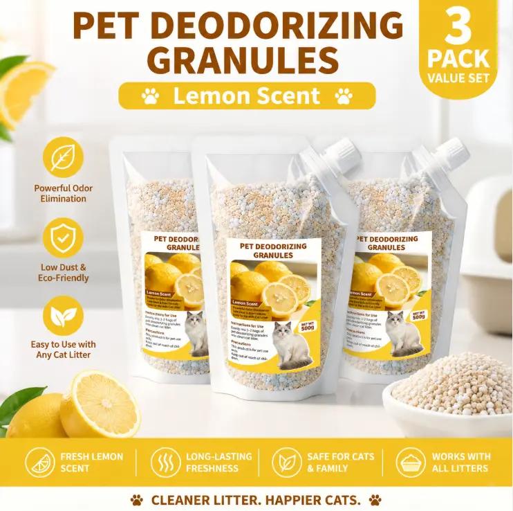 Pet Urine & Poop Odor Remover with Lemon Deodorizer, Urine Removal Solution Safe for People, Pets, Plants & Planet, Works on Grass & Patios