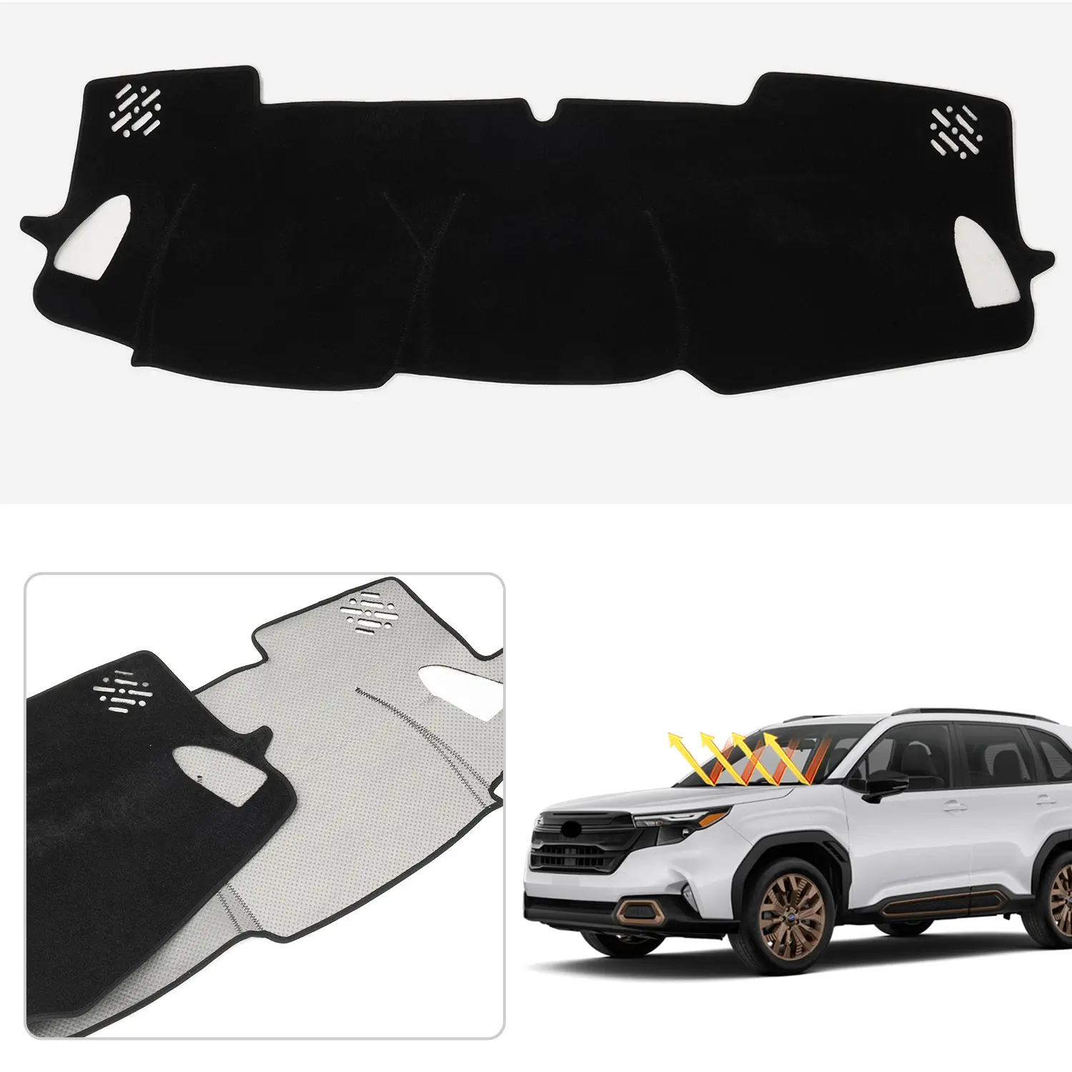 Canvcle Black Non-Slip Dashboard Cover for 2025 2026 Subaru Forester Left Hand Drive, Polyester Anti-Glare Dash Mat, Custom Fit Thick Carpet Dash Pad, Interior Protection Automotive Accessories, Blocks Dirt And Dust, Clearer Visibility