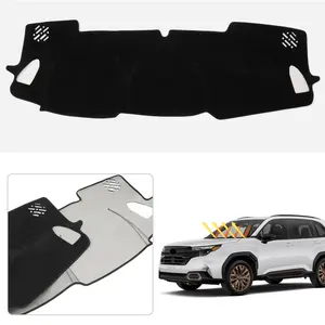 Canvcle Black Non-Slip Dashboard Cover for 2025 2026 Subaru Forester Left Hand Drive, Polyester Anti-Glare Dash Mat, Custom Fit Thick Carpet Dash Pad, Interior Protection Automotive Accessories