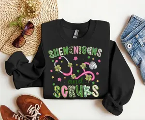 St Patricks Day Nurse Sweatshirt T-Shirt, Shenanigans Scrub Saint Pattys Nurse Shirt, Nurse St Patricks Day Gift, St Patricks Nurse Hoodie, Nursing Tee