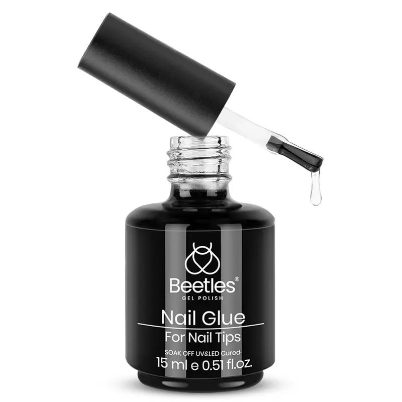Beetles Gel Polish 9 In 1 Nail Glue with New Formula, 0.5 Fl Oz Super Strong Brush in Nail Gel Glue for False Nails Tips, Rhinestone, Base Gel, Blooming Gel, ect, UV Led Lamp Required summervibes,familyfun