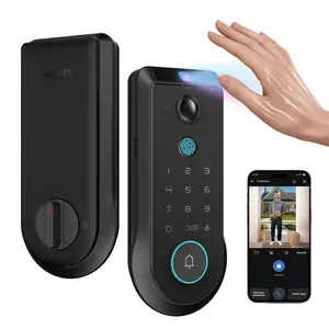 Lockin Veno Pro 6-in-1 Smart Lock with Palm Vein, Fingerprint, Keypad, Key, App & Camera | 2K 180° Video Door Lock with AI Motion Detection, IP65 Weatherproof, 32GB Storage |  Warranty