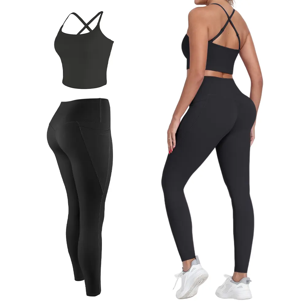 2-Piece Set - Bra+Legging - Black