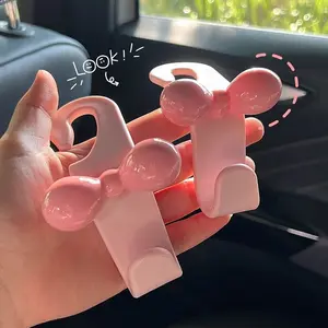 2Pcs Dopamine Pink Bow Car Hook Cute Car Seat Hook Practical Car Interior Hook for Home Storage Hook