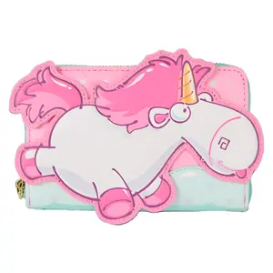 Loungefly Minions Fluffy Unicorn Rainbow Glitter Zip Around Wallet