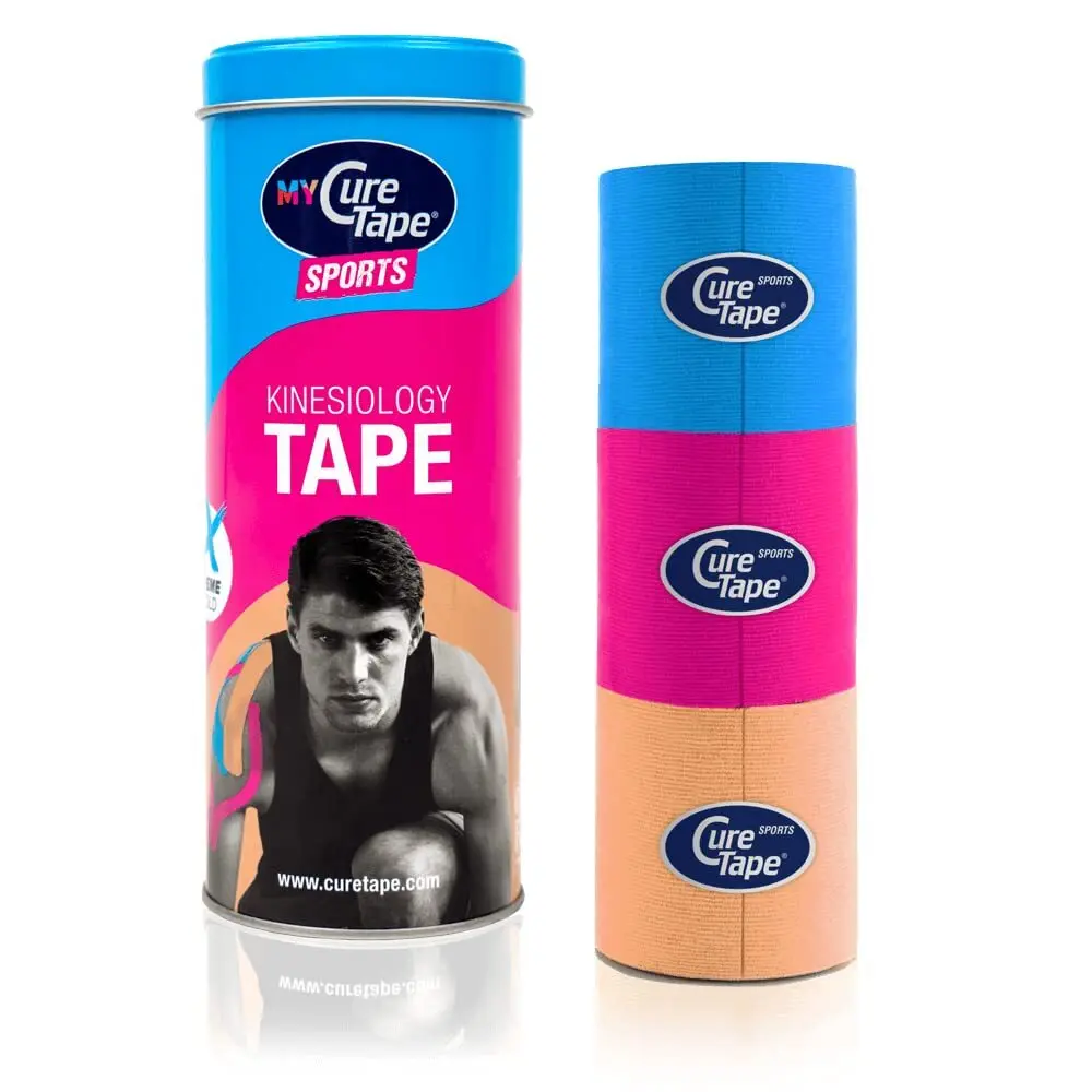 CureTape Waterproof Kinesiology Tape 3 Rolls (2"x8ft) | Latex-Free Medical Kinesiology Tape | Kinesio Tape for Sports & Fitness | Kinesiology Recovery Tape for Extreme Sports Conditions