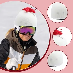 Winter Doll Ski Helmet Cover, Outdoor Sports Single Board Dual Board Helmet Case, Cute Personality Helmet Hood Lobster Universal Size