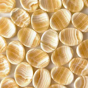 Yellow Banded Calcite Worry Stone