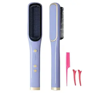 10s Fast Heating Hair Straightening Comb Anion Hair Straightener Heatless Comfort for Curly Hair with Dual-Use Features